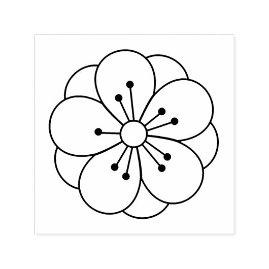 Sakura Cherry Blossom Flower me Zelfinktende Stempel (Design)