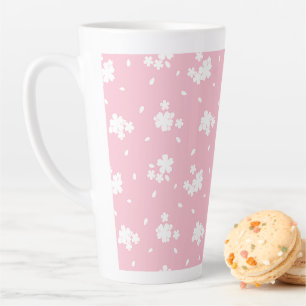 Sakura Cherry Blossom Flower Pattern Latte Mok