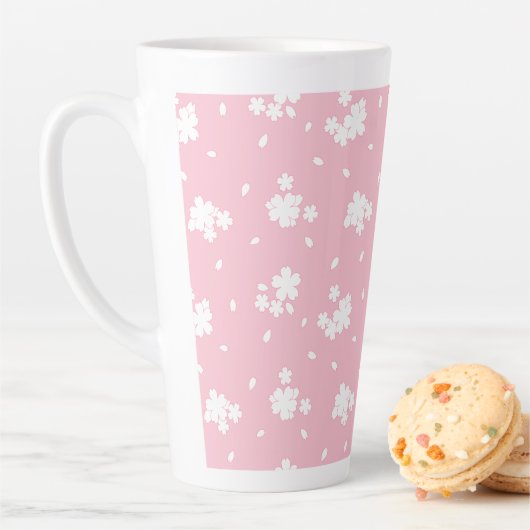 Sakura Cherry Blossom Flower Pattern Latte Mok (In situ)