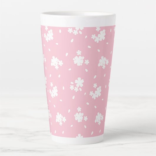 Sakura Cherry Blossom Flower Pattern Latte Mok (Voorkant)
