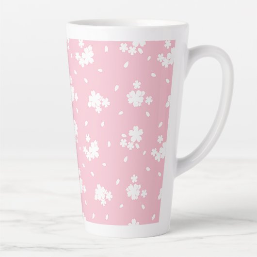 Sakura Cherry Blossom Flower Pattern Latte Mok (Rechts)