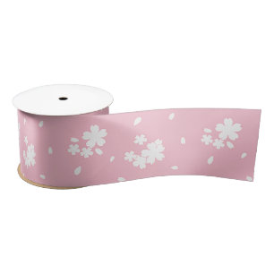Sakura Cherry Blossom Flower Pattern Satijnen Lint
