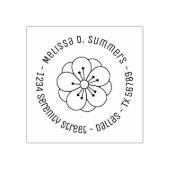 Sakura Cherry Blossom Flower Round Address 4 Rubberstempel (Afrduk)