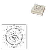 Sakura Cherry Blossom Flower Round Address Wavy Rubberstempel (Gestempeld)