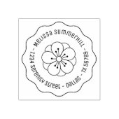 Sakura Cherry Blossom Flower Round Address Wavy Rubberstempel (Afrduk)