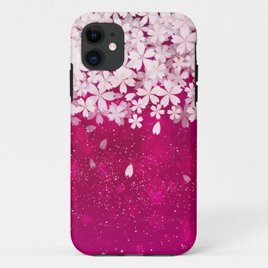 Sakura Cherry Blossom Fuchsia & White Flowers Case-Mate iPhone Case (Achterkant)