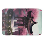 Sakura Cherry Blossom Garden Shrine Pond Japans Badmat (Voorkant)