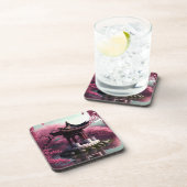 Sakura Cherry Blossom Garden Shrine Pond Japans Bier Onderzetter (Rechterzijde)