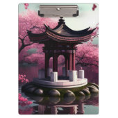 Sakura Cherry Blossom Garden Shrine Pond Japans Klembord (Voorkant)