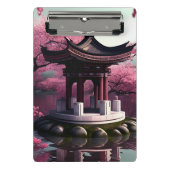 Sakura Cherry Blossom Garden Shrine Pond Japans Mini Klembord (Voorkant)