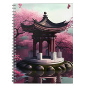 Sakura Cherry Blossom Garden Shrine Pond Japans Notitieboek (Voorkant)