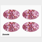 Sakura Cherry Blossom gekust door zonlicht Ovale Sticker (Vel)