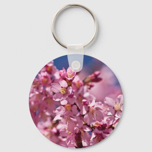 Sakura Cherry Blossom gekust door zonlicht Sleutelhanger (Voorkant)