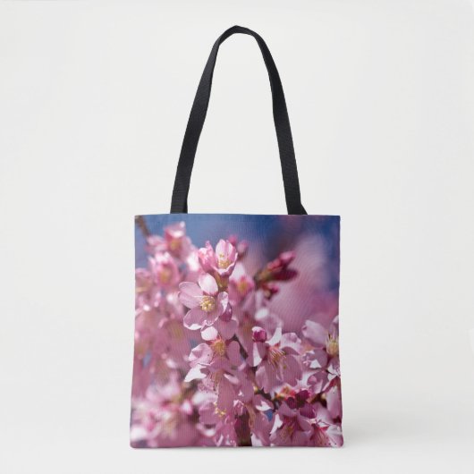 Sakura Cherry Blossom gekust door zonlicht Tote Bag (Voorkant)