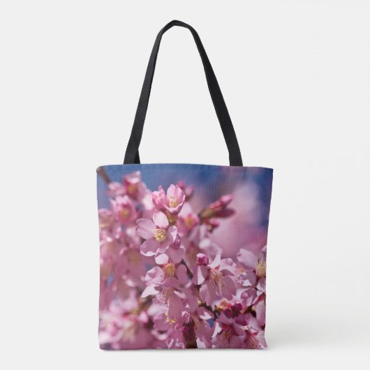 Sakura Cherry Blossom gekust door zonlicht Tote Bag (Achterkant)