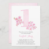 Sakura Cherry Blossom Girl 1ste verjaardag Kaart (Voorkant / Achterkant)