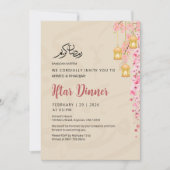 Sakura Cherry Blossom & Golden Lanterns Iftar Kaart (Voorkant)