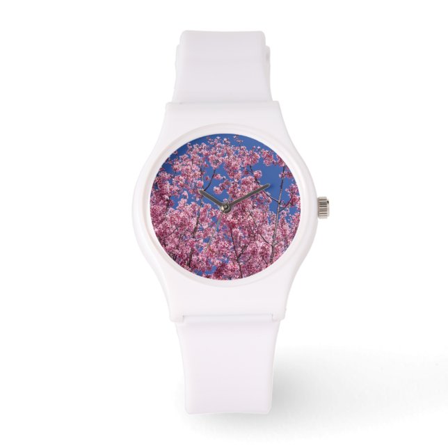 Sakura Cherry Blossom in the Blue Horloge (Voorkant)