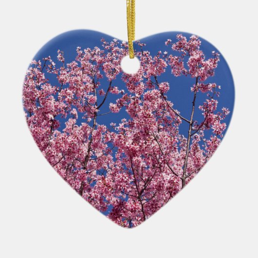 Sakura Cherry Blossom in the Blue Keramisch Ornament (Voorkant)