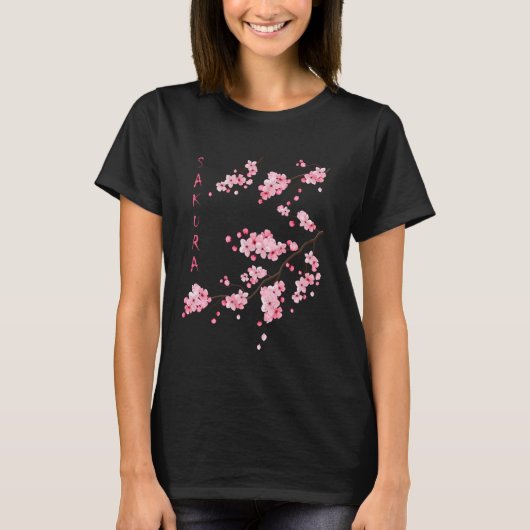  Sakura Cherry Blossom Japans Grafisch A T-shirt (Voorkant)