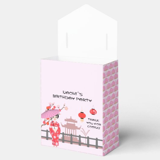 Sakura Cherry Blossom Japans Meisje Verjaardagsfee Bedankdoosjes (Geopend)