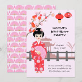 Sakura Cherry Blossom Japans Meisje Verjaardagsfee Bedankkaart (Voorkant / Achterkant)