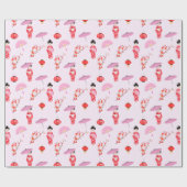 Sakura Cherry Blossom Japans Meisje Verjaardagsfee Cadeaupapier (Vlak)