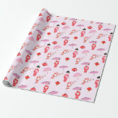 Sakura Cherry Blossom Japans Meisje Verjaardagsfee Cadeaupapier (Uitgerold)