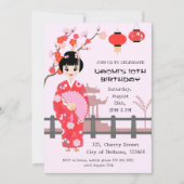 Sakura Cherry Blossom Japans Meisje Verjaardagsfee Kaart (Voorkant)