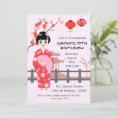 Sakura Cherry Blossom Japans Meisje Verjaardagsfee Kaart (Staand voorkant)