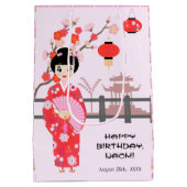 Sakura Cherry Blossom Japans Meisje Verjaardagsfee Medium Cadeauzakje (Achterkant)