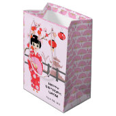 Sakura Cherry Blossom Japans Meisje Verjaardagsfee Medium Cadeauzakje (Achterkant Gekanteld)