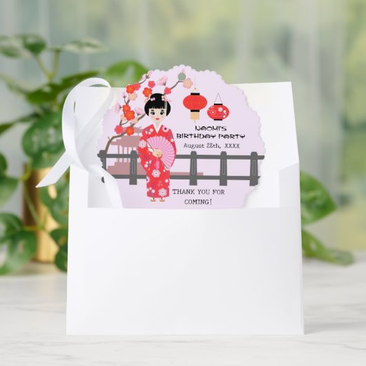 Sakura Cherry Blossom Japans Meisje Verjaardagsfee Ornament Kaart (Envelop)