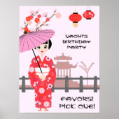 Sakura Cherry Blossom Japans Meisje Verjaardagsfee Poster (Voorkant)