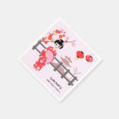 Sakura Cherry Blossom Japans Meisje Verjaardagsfee Servet (Hoek)