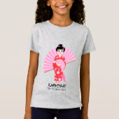 Sakura Cherry Blossom Japans Meisje Verjaardagsfee T-shirt (Voorkant)