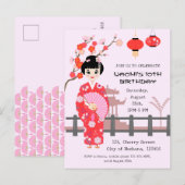 Sakura Cherry Blossom Japans Meisje Verjaardagsfee Uitnodiging Briefkaart (Voorkant / Achterkant)