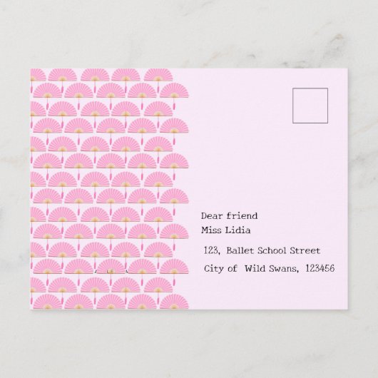 Sakura Cherry Blossom Japans Meisje Verjaardagsfee Uitnodiging Briefkaart (Achterkant)