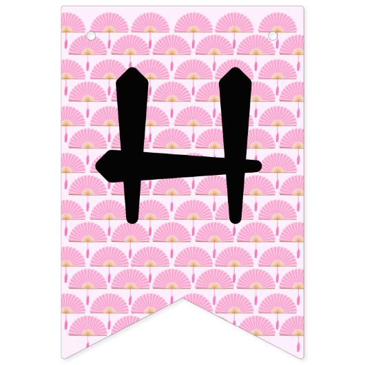 Sakura Cherry Blossom Japans Meisje Verjaardagsfee Vlaggetjes (Tweede vlag)