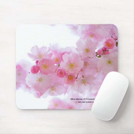 Sakura cherry blossom Japanse vertaler roze Muismat (Met muis)