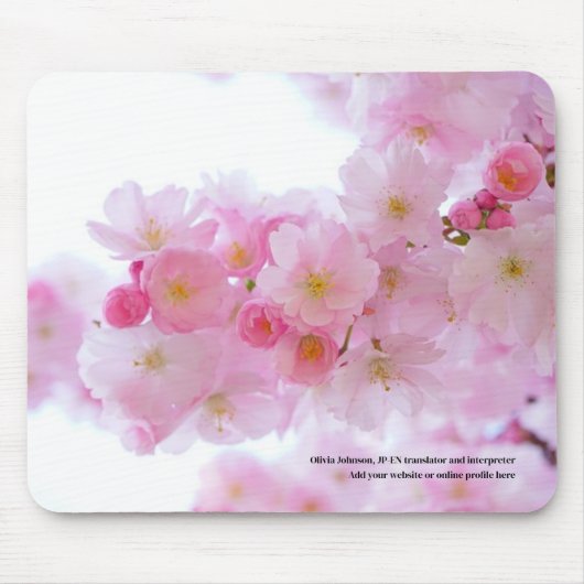 Sakura cherry blossom Japanse vertaler roze Muismat (Voorkant)