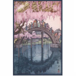 Sakura Cherry Blossom, Kameido River Bridge Japan Fotobeeldje Ornament<br><div class="desc">Japanese sakura flowers also known as cherry blossoms bloom on the river over Kameido bridge. At the Kameido Tenjin Shrine in feudal Japan.</div>