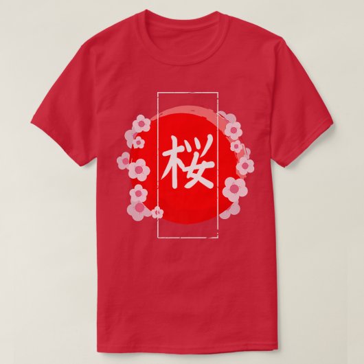 Sakura Cherry Blossom Kanji 1106 T-shirt (Design voorkant)