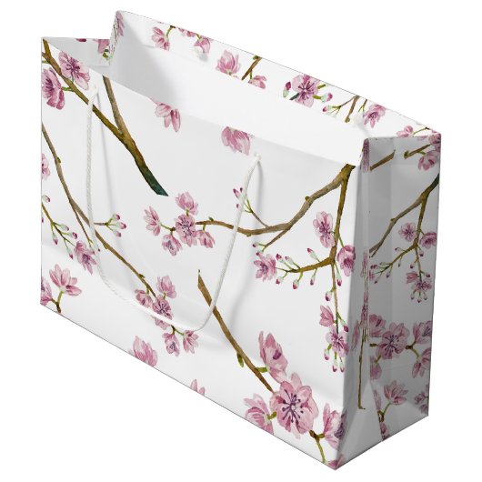 Sakura Cherry Blossom Large Gift Bag Cadeautasje (Voorkant Gekanteld)