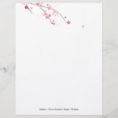 Sakura Cherry Blossom Letterhead Briefhoofd Sjabloon (Voorkant)