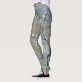 sakura cherry blossom maan sun japan grijs schilde leggings (Links)