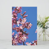 Sakura Cherry Blossom met Blue Briefpapier (Staand voorkant)