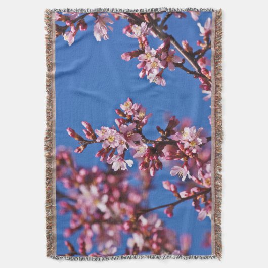 Sakura Cherry Blossom met Blue Deken (Voorkant Verticaal)
