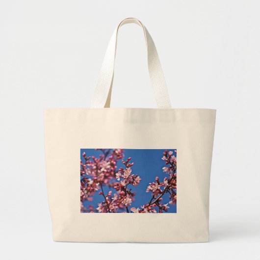 Sakura Cherry Blossom met Blue Grote Tote Bag (Voorkant)