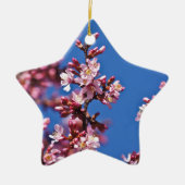 Sakura Cherry Blossom met Blue Keramisch Ornament (Voorkant)